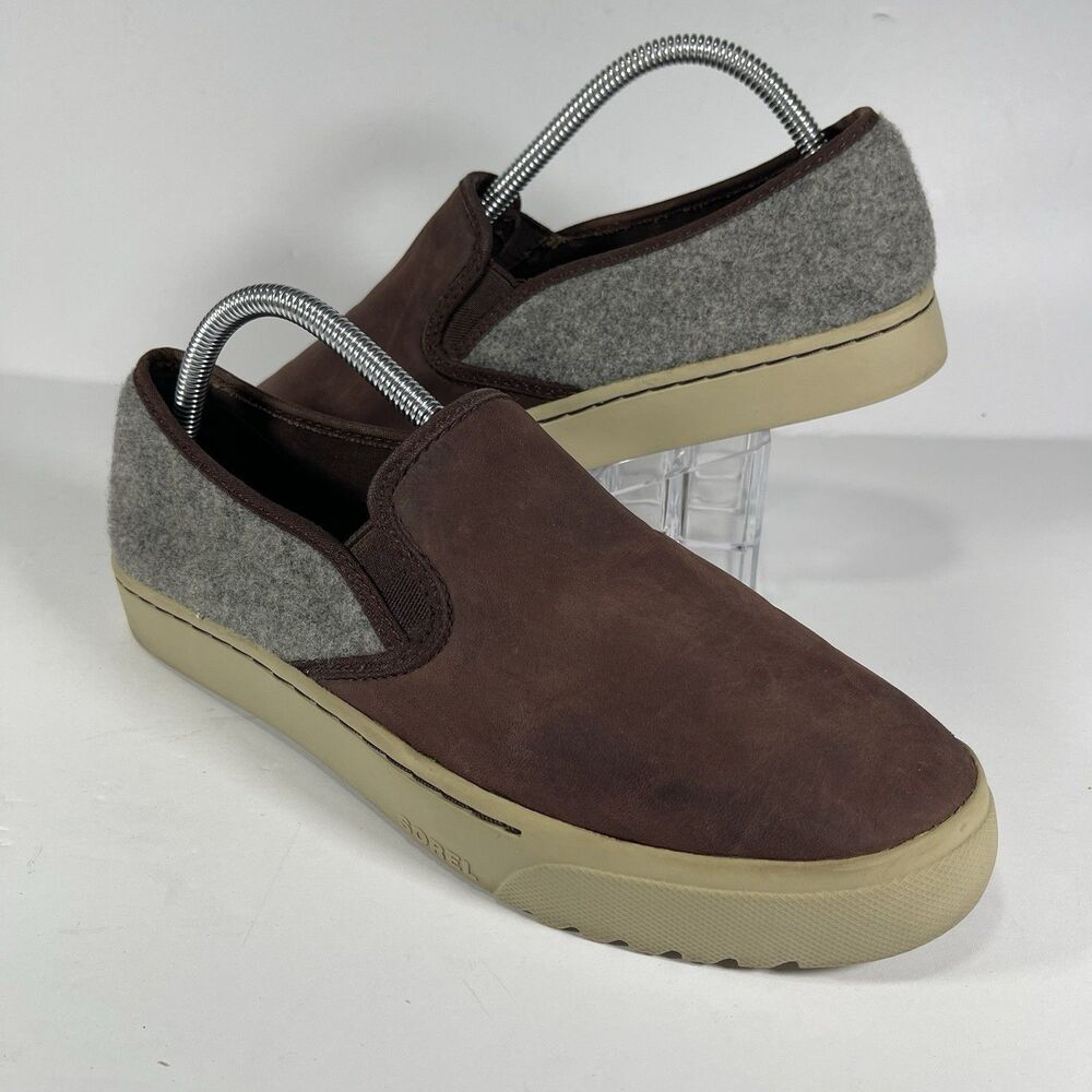Sorel Campsneak Slip-On Women’s Shoes – Brown Suede & Grey Wool/Felt US 10/ UK8